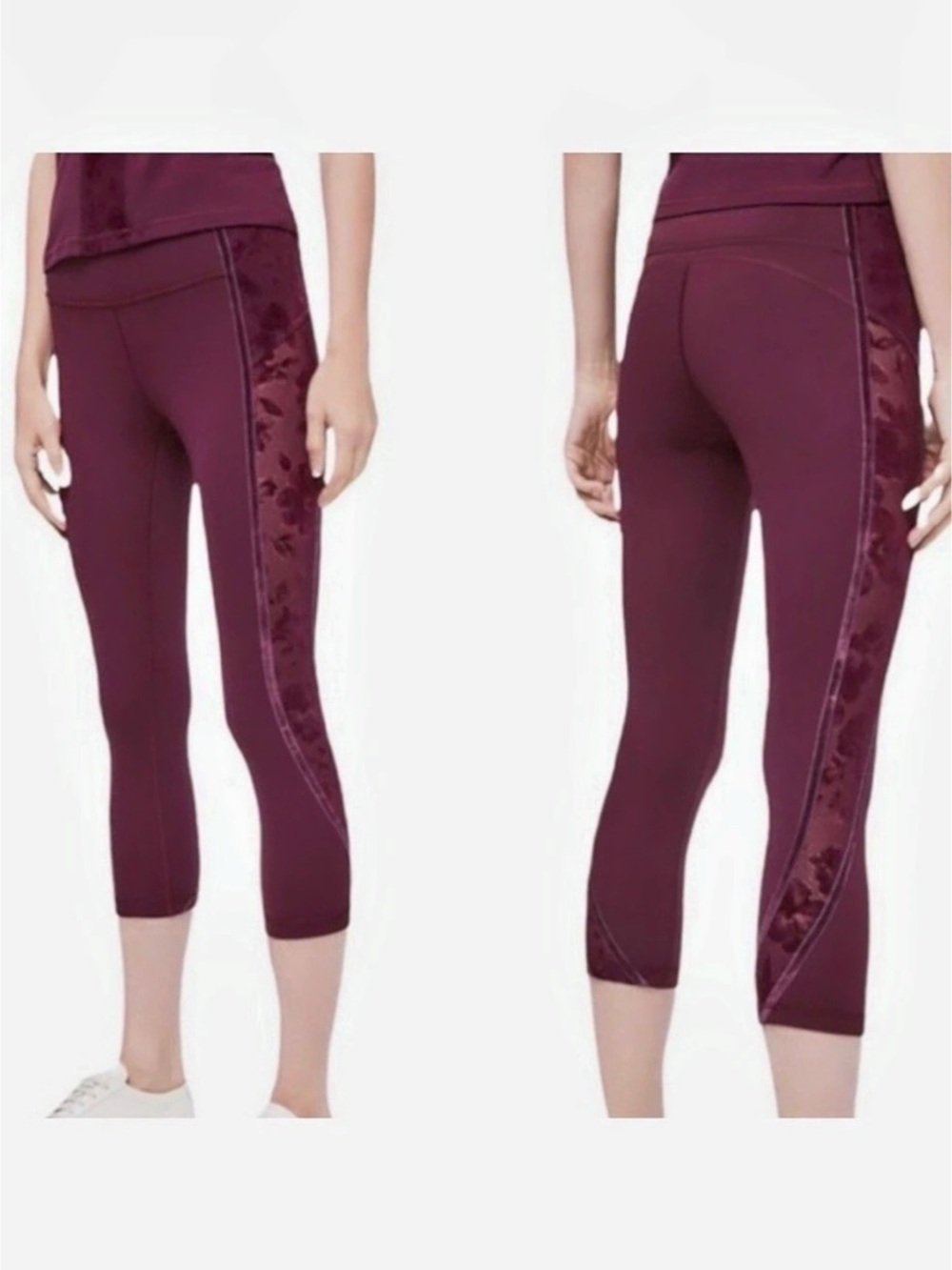 lululemon Special Edition Wunder Under Crop *Velvet Leggings Purple Size 4
